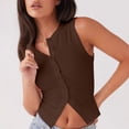 thumbnail image 3 of Women’s Button up Sleeveless Tank Tops - Casual Ribbed Knit Solid Color Crew Neck Slim Fitted Summer Tanks, 3 of 8