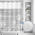 thumbnail image 2 of No Hook Shower Curtain, White Dandelion Shower Curtains for Bathroom with See Through Top Window, Spring Flowers Plants Vintage Gray Wood Waterproof & Washable Bath Curtain Stall 48"x72", 2 of 9
