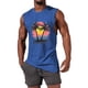 thumbnail image 1 of Camiseta sin mangas de cuello redondo para hombre, informal, a la moda, con estampado, deportiva, de poliéster, 1 of 5
