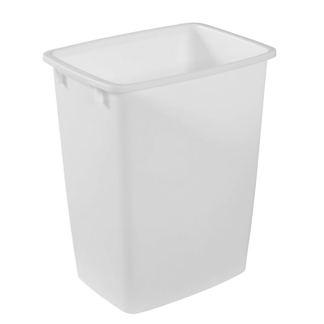 Bote de basura Rubbermaid pequeño de 34 litros para cocina/baño, color blanco