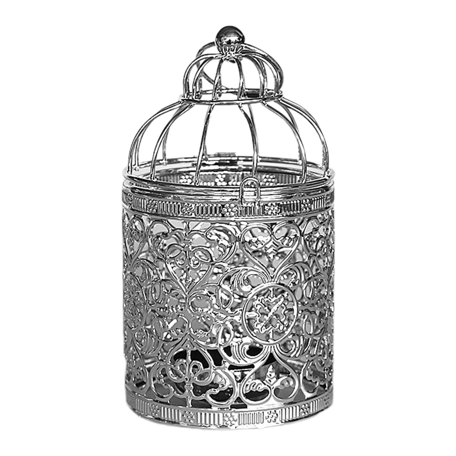 Bird Cage Candle Holder Wrought Iron Hollow Metal Candlestick Hanging