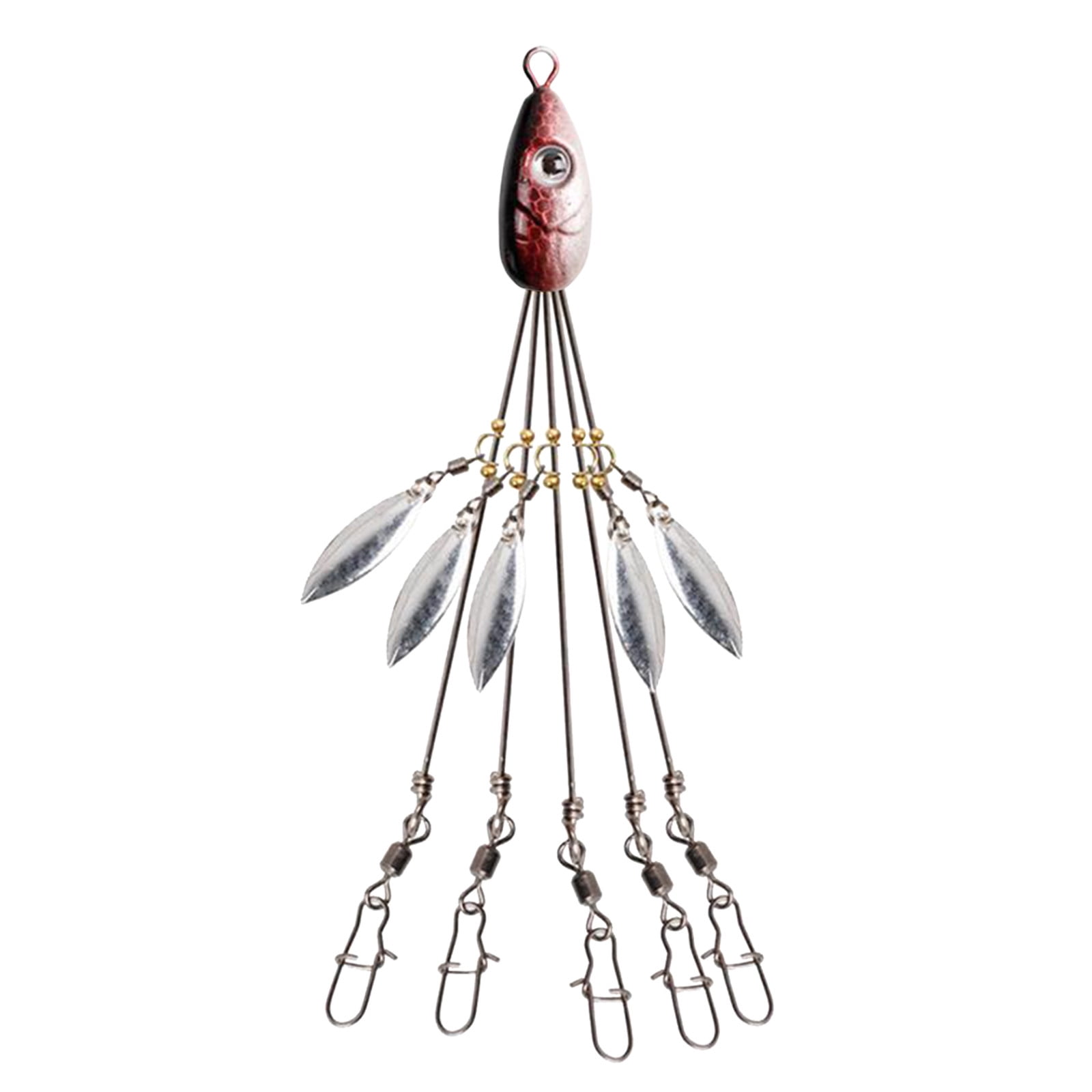 VOSS 5 Arms Alabama Umbrella Rig Fishing Bait With Barrel Swivels For