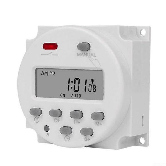Digital weekly timer with easytoread LCD and 15 on/off settings (AC 110V) available. AC110V.