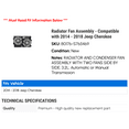 thumbnail image 2 of Radiator Fan Assembly - Compatible with 2014 - 2018 Jeep Cherokee 2015 2016 2017, 2 of 2