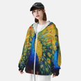 thumbnail image 2 of Kdxio Peacocks Print Women Men Sun Protection UPF 50+ Jackets Zip Up Long Sleeve Hoodie Hiking Lightweight with Pockets, 2 of 5