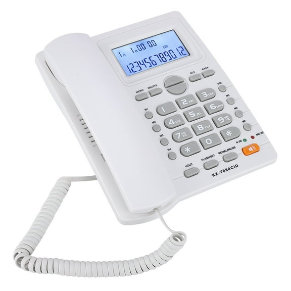 Zaqw KX-880CID Corded Phone with Speakerphone, White