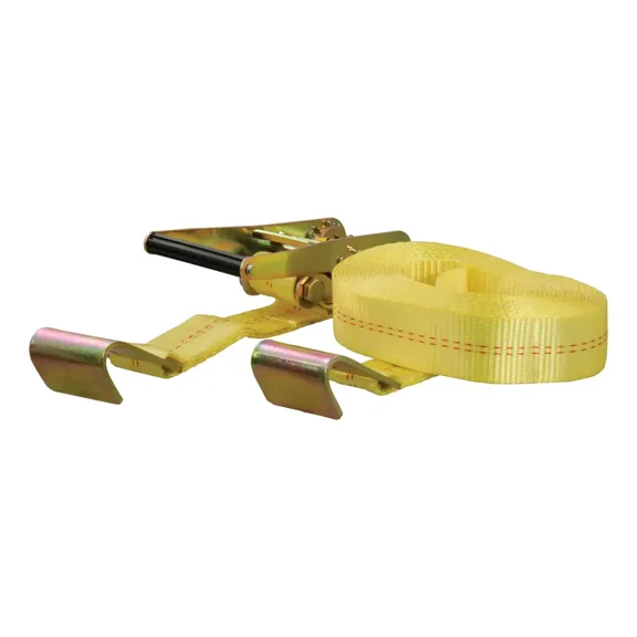 CURT 83048 2-Inch x 27-Foot Yellow Nylon Ratchet Strap, 10,000 lbs. Break Strength
