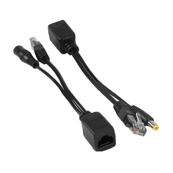 2Pcs Passive PoE Injector PoE Splitter Kit Passive PoE Injector with 5.5x2.1 mm DC Connector RJ45 Power Over Ethernet