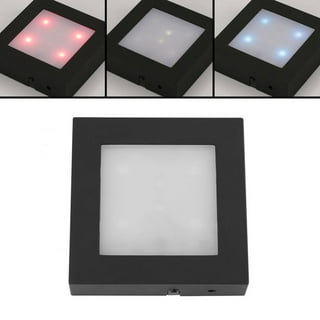 YLSHRF Rotating Display Stand Led Display Holder LED Colorful Light Rotating  Crystal Display Base Stand Holder with AC US Adapter Silver 