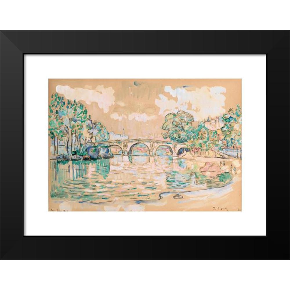 Paul Signac 14x11 Black Modern Framed Museum Art Print Titled - Paris, Le Pont Marie (1910)