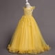 thumbnail image 2 of Vestido de Niña para Flores de Boda, Dama de Honor, Fiesta, Princesa, Comunión, Floral, Boho, Vintage, Encaje, Maxi para Niños, Amarillo, 5-6 Años, 2 of 5