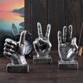 thumbnail image 2 of Buena Compra Estatuas De Escritorio Con Gesto De Dedo De Mano, Escultura De Dedos, Decoración Creativa Para Estante De Gabinete De Sala De Estar En Casa (Gesto Ok En Plata), 2 of 5