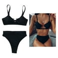 thumbnail image 3 of conjunto piezas de de moda de tiras de cinturo de 1 BLESIY Traje de bikini de mujer, 3 of 8