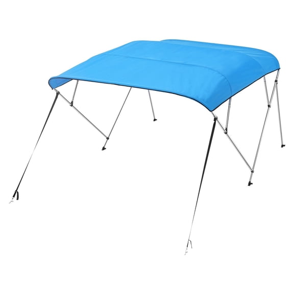 Universal 96"L Boat Bimini Top Canopy, 85-90"W x 54"H, Adjustable Awning, Pacific Blue