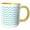Yellow/White, variant on 3drose, Mint and White Chevron Zig Zag Pattern Modern Stylish Pastel Teal Turquoise Aqua Blue Zigzag Stripes, 15oz Two-tone Yellow Mug