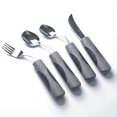 thumbnail image 1 of Adaptive Cutlery Set – Weighted for Hand Tremors & Parkinson's, 42°Angled Rocker Knife & Shovel Spoon, 142 g (Grey, Right-Handed), 1 of 7