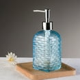 thumbnail image 6 of OEFNTAC Glass Soap Dispenser Bottle Wave Pattern Glass Soap Dispenser 7.5x2.8in 350ml Press Pump Bottle for Bathroom Kitchen Shampoo Shower Gel Clear Countertop, 6 of 6