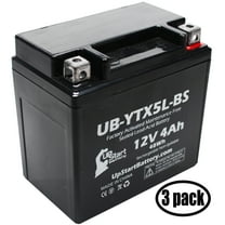 3-Pack UpStart Battery Replacement for 2004 Honda CH80 Elite 80CC Factory Activated, Maintenance Free, Scooter Battery - 12V 4Ah, UB-YTX5L-BS