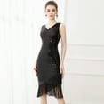 thumbnail image 4 of Baisdan Sequin Dress for Women 1920s Dress Great Gatsby Sparkle Cocktail Fringe Flapper Dresses Costume Outfit Gift, Black, Large, 4 of 8