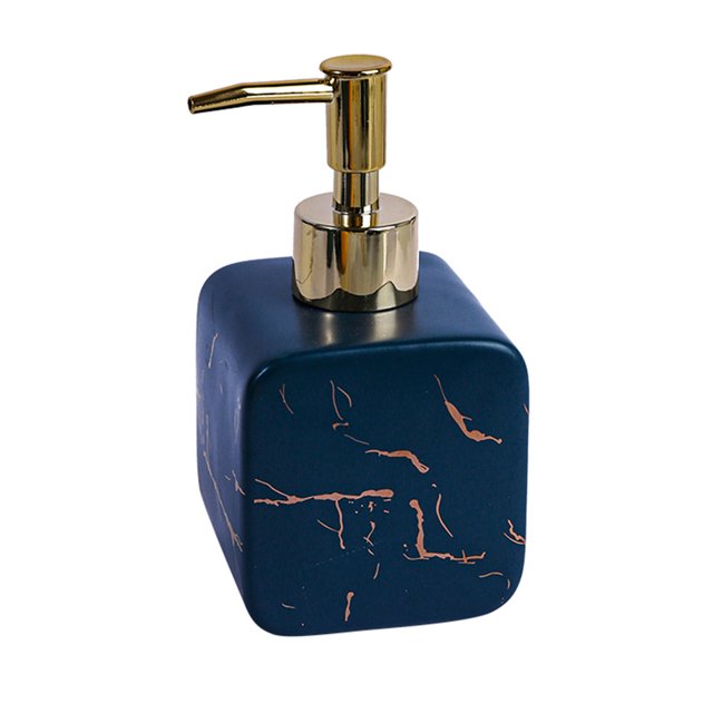 Qeeadeea/Marble Pattern Design Soap Dispenser With Pump, Refillable Lotion Dispenser For Bathroom Vanity Countertop, Ceramic Shampoo Dispenser-blue-330ml/11.6oz