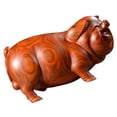 thumbnail image 2 of Estatua de cerdo tallada en madera auspiciosa, adorno de escritorio, artesanía de madera de cerdo, estatua de cerdo del zodiaco, 2 of 8