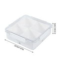 ZAROYEAX Square Divided Serving Tray with Lid 4 Individual Dishes Food