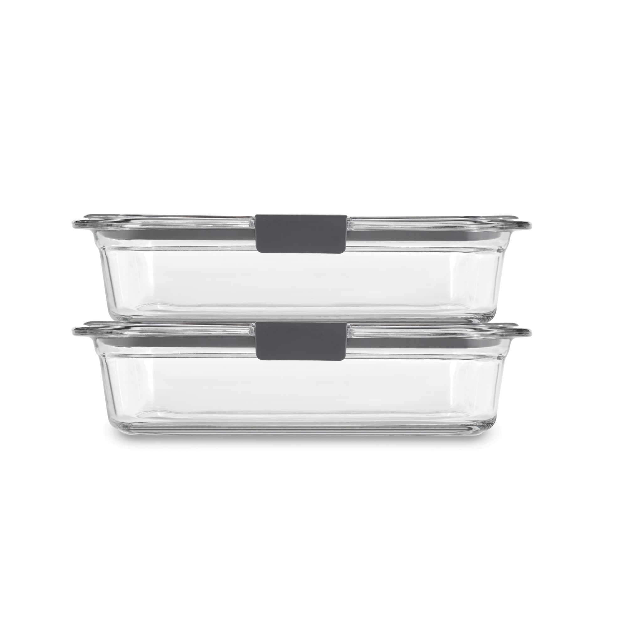 Rubbermaid Brilliance Glass Food Storage Containers, 8-Cup Food Containers with Lids, 2-Pack