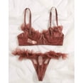thumbnail image 2 of Brown Lingerie Set Ruffle Mesh, 2 of 5