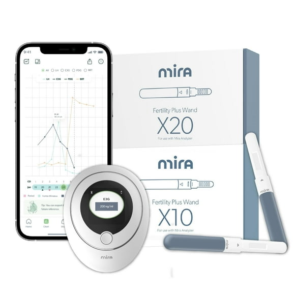 Mira Kit de Suivi Fertilité Plus et 30 Baguettes de Test Mira Fertilité Plus E3G + LH pour Test à Domicile