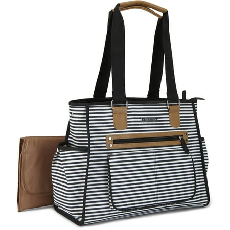 Bananafish Tote Diaper Bag 3pc set, Stripe City