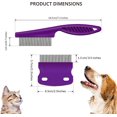 thumbnail image 2 of Safe Stainless Steel Lice Comb Set for Cats - Pet Grooming Tools for Removing Tangles, Knots, and Dirt - Purple, 2 of 5