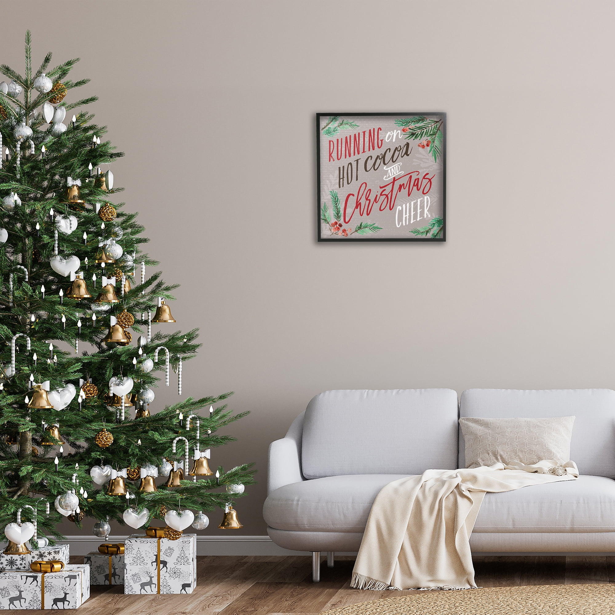 Stupell Industries Cocoa & Christmas Cheer Holiday Painting Black Framed Art Prints Wall Art, 24 x 24
