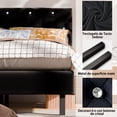 thumbnail image 4 of VERDALAY Estructura de cama de plataforma tamaño completo con cabecero tapizado en terciopelo/estructura de cama con botones de cristal y soporte de listones de madera. No necesita somier negro, 4 of 16