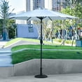 thumbnail image 3 of WestinTrends Paolo 9 Ft Patio Umbrella with Base Included, Market Table Umbrella with with 30 Pound Solid Round Concrete Base, White, 3 of 8