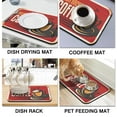 thumbnail image 4 of Coffee Mat, Coffee Vintage Red Coffee Bar Mat for Countertop, Rubber Backed Dish Drying Mat for Counter, Absorbent Coffee Bar Accessories Fit Under Coffee Maker Espresso Me Machine 18x24in, 4 of 7