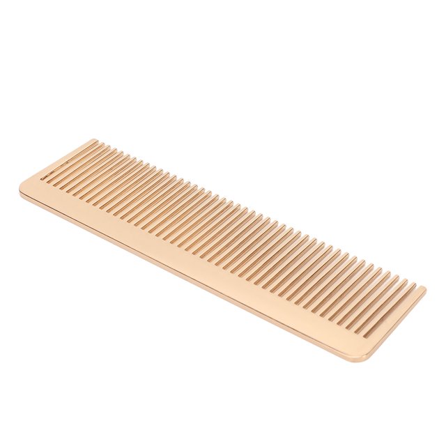 Golden Comb, Hairdressing Golden Hair Comb Zinc Alloy Wide Teeth for Barber