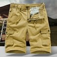 thumbnail image 2 of Lovskoo Cargo Shorts for Men Summer Trendy Solid Color Casual Shorts Multi Pocket Cargo Shorts Khaki, 2 of 5
