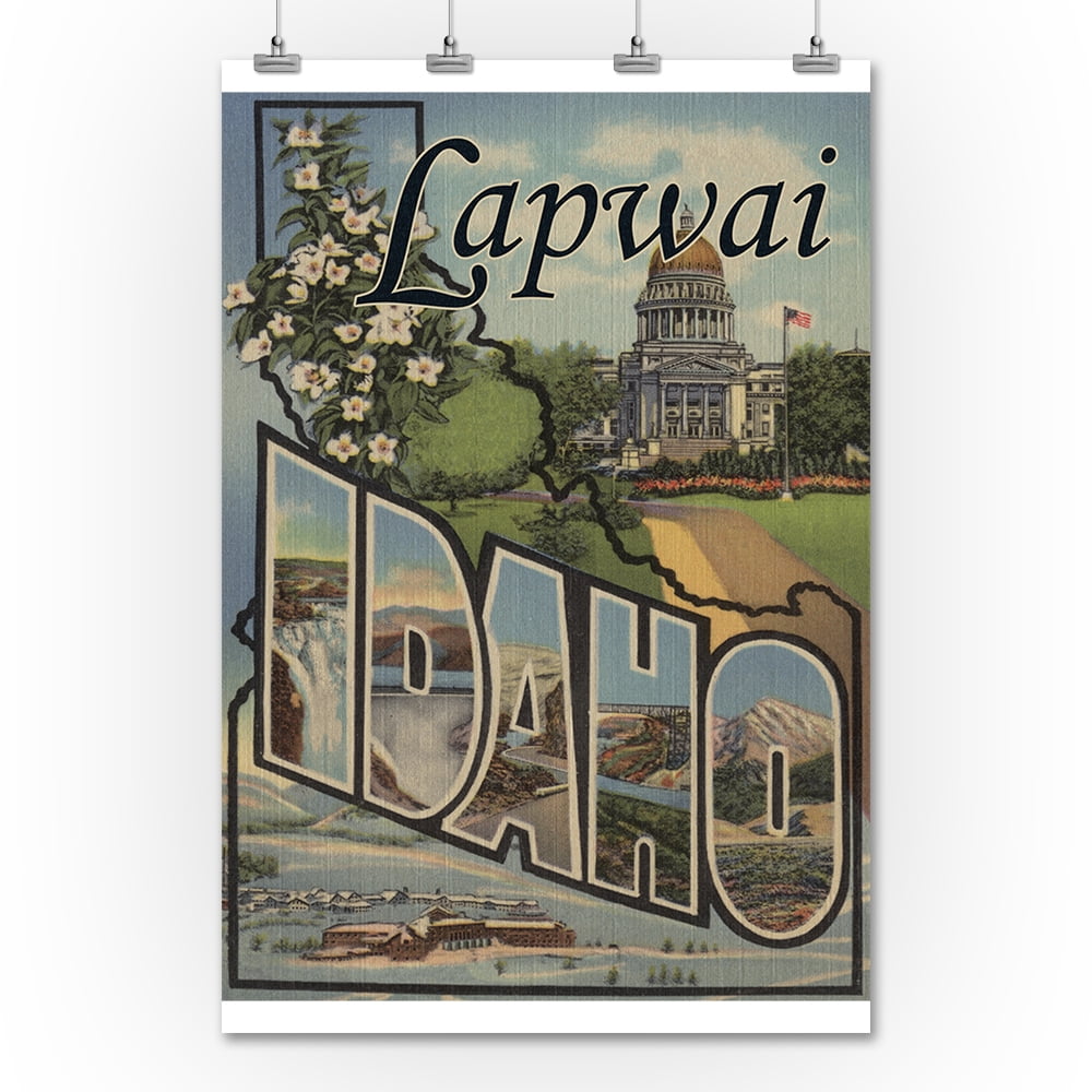 Lapwai, Idaho Large Letter Scenes (36x54 Giclee Gallery Print, Wall