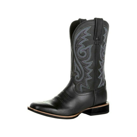 

Gomelly Boots for Women Men Wide Width Cowboy Cowgirl Boots Vintage Casual Chunky Heel Work Wide-Calf Mid Calf Shoes Black 12
