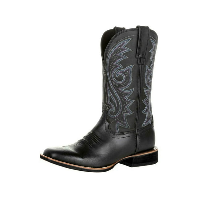 Ferndule Botas Para Mujeres Y Hombres Botas Vaqueras De Ancho Ancho Botas Vaqueras Informales Vintage De TacóN Grueso Zapatos De Trabajo De Pantorrilla Ancha A Media Pantorrilla