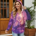 thumbnail image 3 of DISNIMO Dragon Printed Pullover Tops for Women Long Sleeve Sweatshirts V Neck Hoodies Waffle Shirts for Fall Winter, XL, 3 of 7