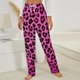 thumbnail image 3 of Leopard Neon Pink Winter Female Pants Flannel High Waist Women Pants Lady Warm Straight Leg Plush Trousers, 3 of 7