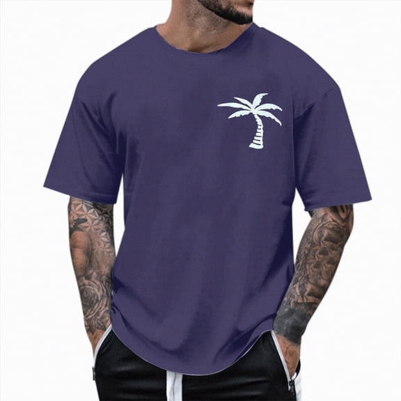 kpoplk Men's Big and Tall T-Shirts Soft Cotton Blend Crew Neck Tee S - 4XL Athletic Fit Plain & Logo Basic T-Shirt for Men Size L,Navy