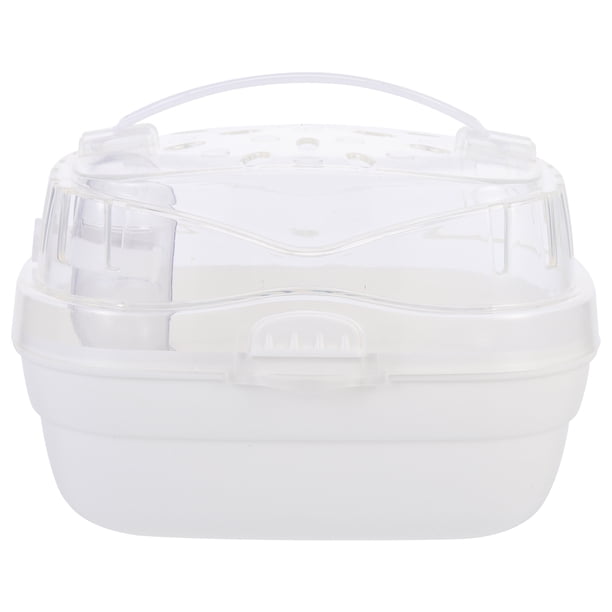 GOOHOCHY Hamster Pequeña jaula Plastic Hamster Carrier transpirable Pequeña Caja Portátil Caja de hámster portátil