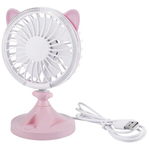 Colorful Mini USB Rechargeable Air Cooling Cat Shape Fan Desk Fan Travel Home Student Dormitory Portable Desktop Office Fan(Pink)
