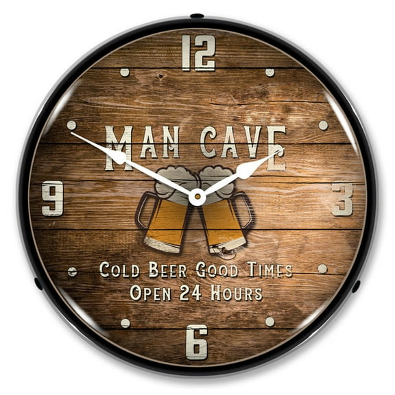 Collectable Sign and Clock Man Cave LED Lighted Premium Wall Clock