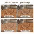 thumbnail image 7 of ODIKA 8'x10' Washable Area Rug Non-Shedding, Easy Care, Orange Deep Red Fall Rust Vintage Ornate Floral Rosette with Distressed Accents for King Size Bedroom Under Bed, Master Suite, 7 of 7