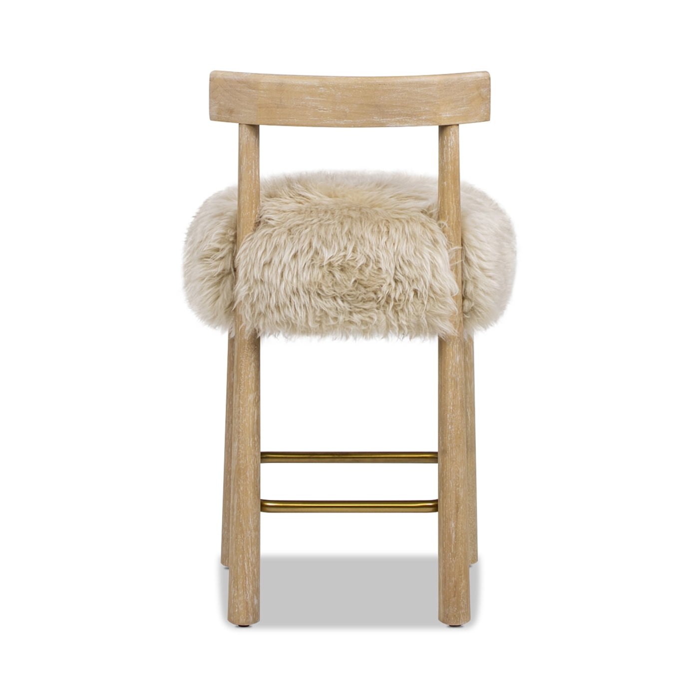 Jennifer Taylor Home Arden 27.5 Genuine Fur Counter Height Bar Stool Natural Blonde Genuine Fur