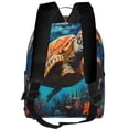 thumbnail image 3 of Lsque Colorful Flower Sea Turtle Pattern Backpack – School Travel Canvas Daypack with Ergonomic Padded Straps, Multiple Compartments & Leather Handle, 3 of 5