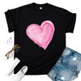thumbnail image 2 of ICHUANYI Womens Valentine's Day Love Print Short Sleeve T-shirt Top Fashion Clothing, 2 of 4